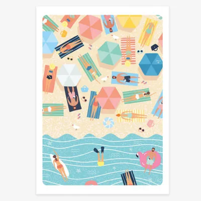 Affiche A4 'Chill & Plouf' colorée et estivale de Maison Joliette.