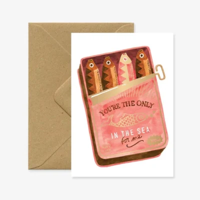 Carte Fish in the sea colorée pour exprimer son amour de manière joyeuse.