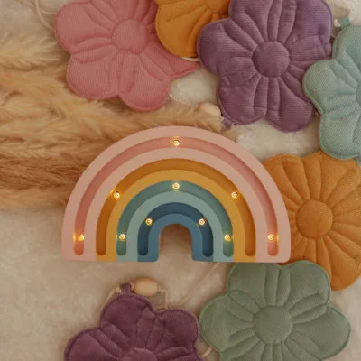 Veilleuse arc-en-ciel de Little Lights, lampe mini Retro avec gradateur.