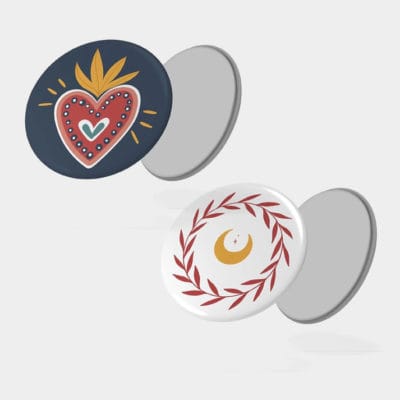 Magnets Maison Joliette, Ex voto et lune, fabrication française, 32mm.