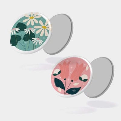 Lot de 2 magnets ronds Pâquerettes et Tulipes de Maison Joliette.