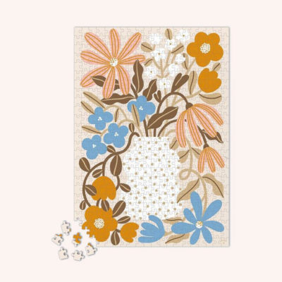 Puzzle artistique 500 pièces Myosotis & Capucine avec belles nuances de couleur - Maison Joliette.