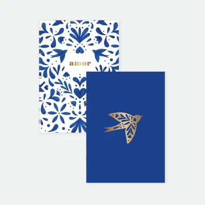 Duo de carnets Swallows A6 élégamment illustrés par All the Ways to Say.