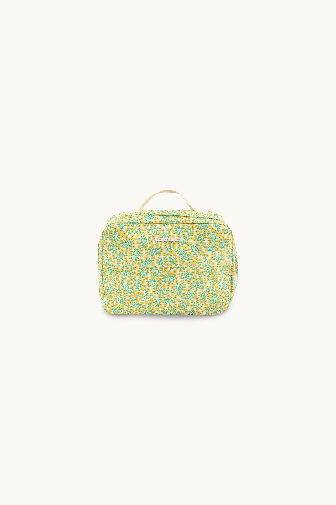 Pochette Liberty Gommu Pocket verte et jaune, idéale pour rangement.
