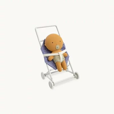 Poussette Vichy bleue et blanche pour Gommu Pocket de We are Gommu.