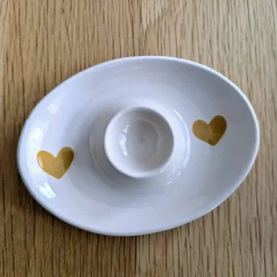 coquetier coeur jaune maison Rousseau