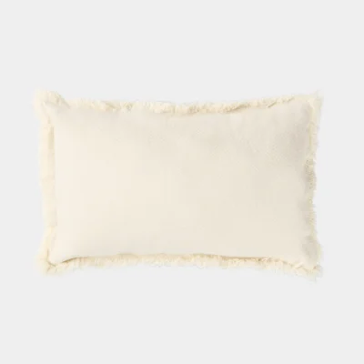 Coussin à franges Nobodinoz, style épuré, confortable en coton Natural.