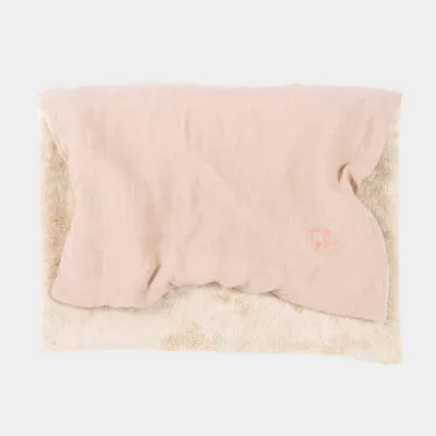 Nobodinoz L1N0, couverture d'hiver brodée en lin français, couleur mauve pink.