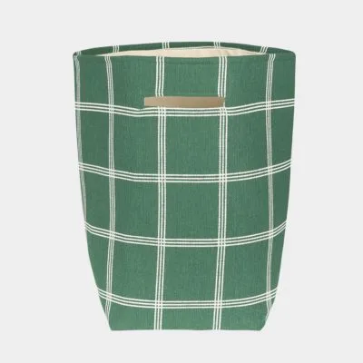 Grand panier de rangement Vibes - Green white windowpane - Nobodinoz