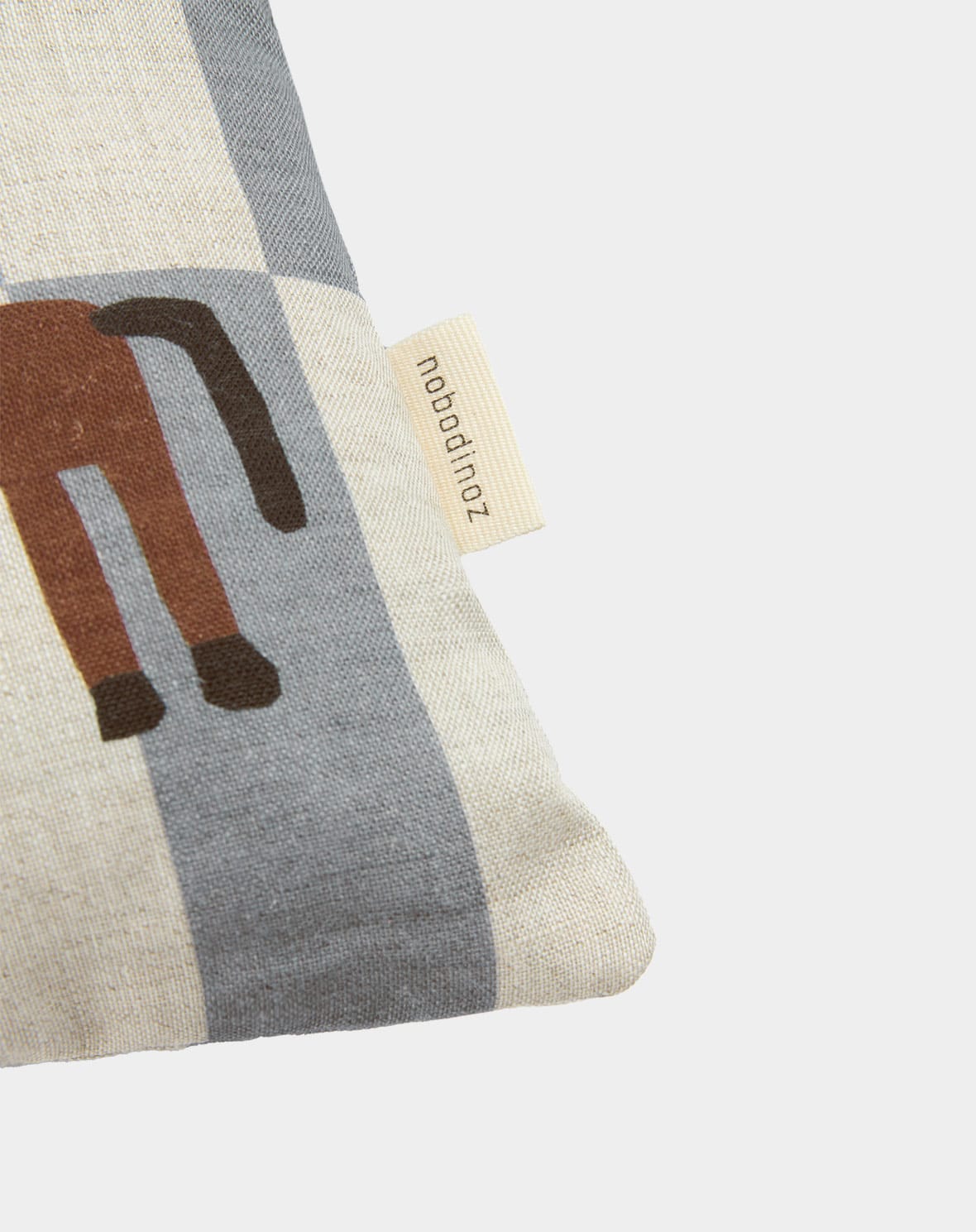 Coussin rectangulaire en lin français Vibes S - BLUE TILES HORSE - Nobodinoz – Image 3