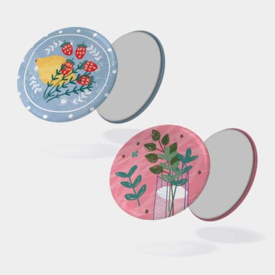 Deux magnets colorés Délices d'été par la Maison Joliette, fraises/citrons et bouquet.