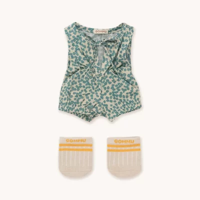 Charmante Combinaison à Fleurs Vertes et Chaussettes Gommu par We are Gommu