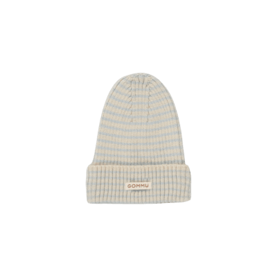 Bonnet Rayé Big Gommu, bleu ciel et sable, 100% coton, We Are Gommu.