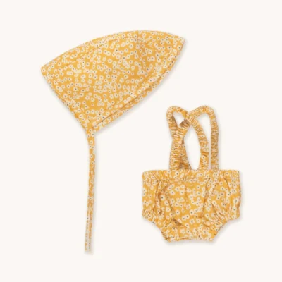 Bloomer à bretelles & chapeau Gommu fleurs jaunes de la marque We are Gommu