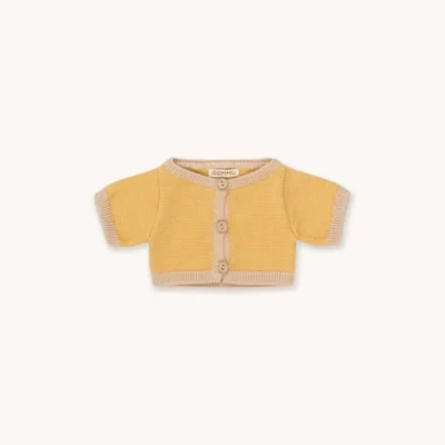 Cardigan à rayures Gommu Crème Moutarde de la marque espagnole We are Gommu
