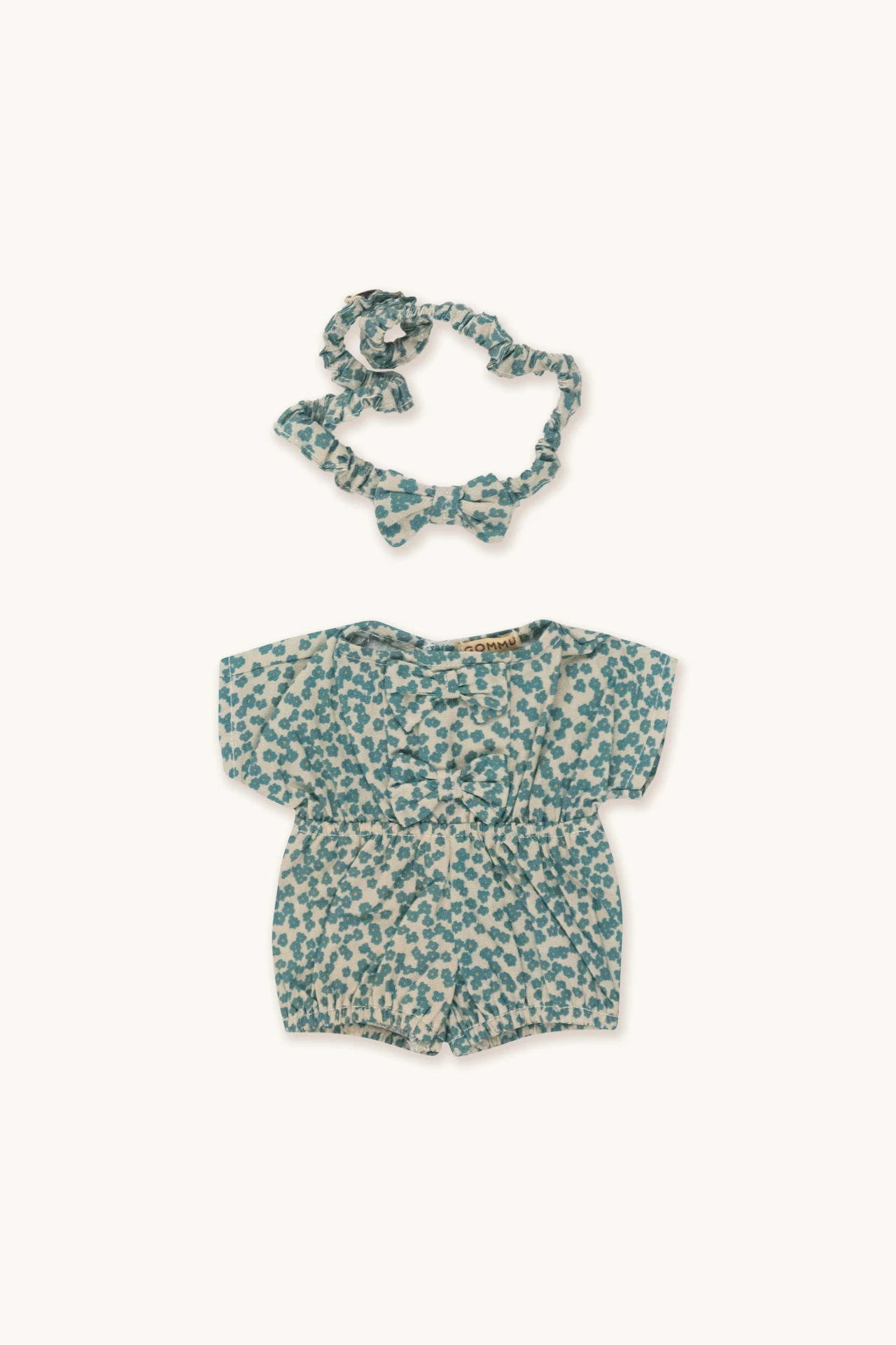 combinaison et nœud Gommu fleurs vertes de la marque We are Gommu