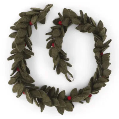 Guirlande de baies rouges en feutre de Gry & Sif