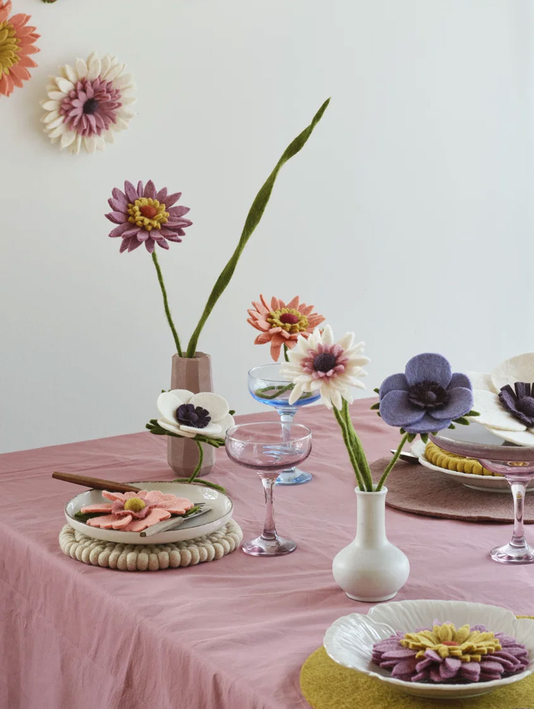 Gerbera en feutre 30 cm – Gry & Sif – Image 2