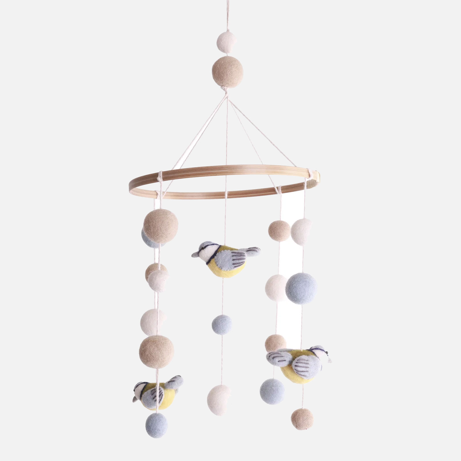 Mobile oiseau en feutre de la marque Gry & Sif