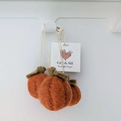Lot de 3 mini citrouilles orange à suspendre – Gry & Sif